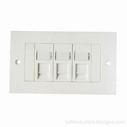 Faceplate in 140 Type, 3-Port , Made of ABS Material, New product